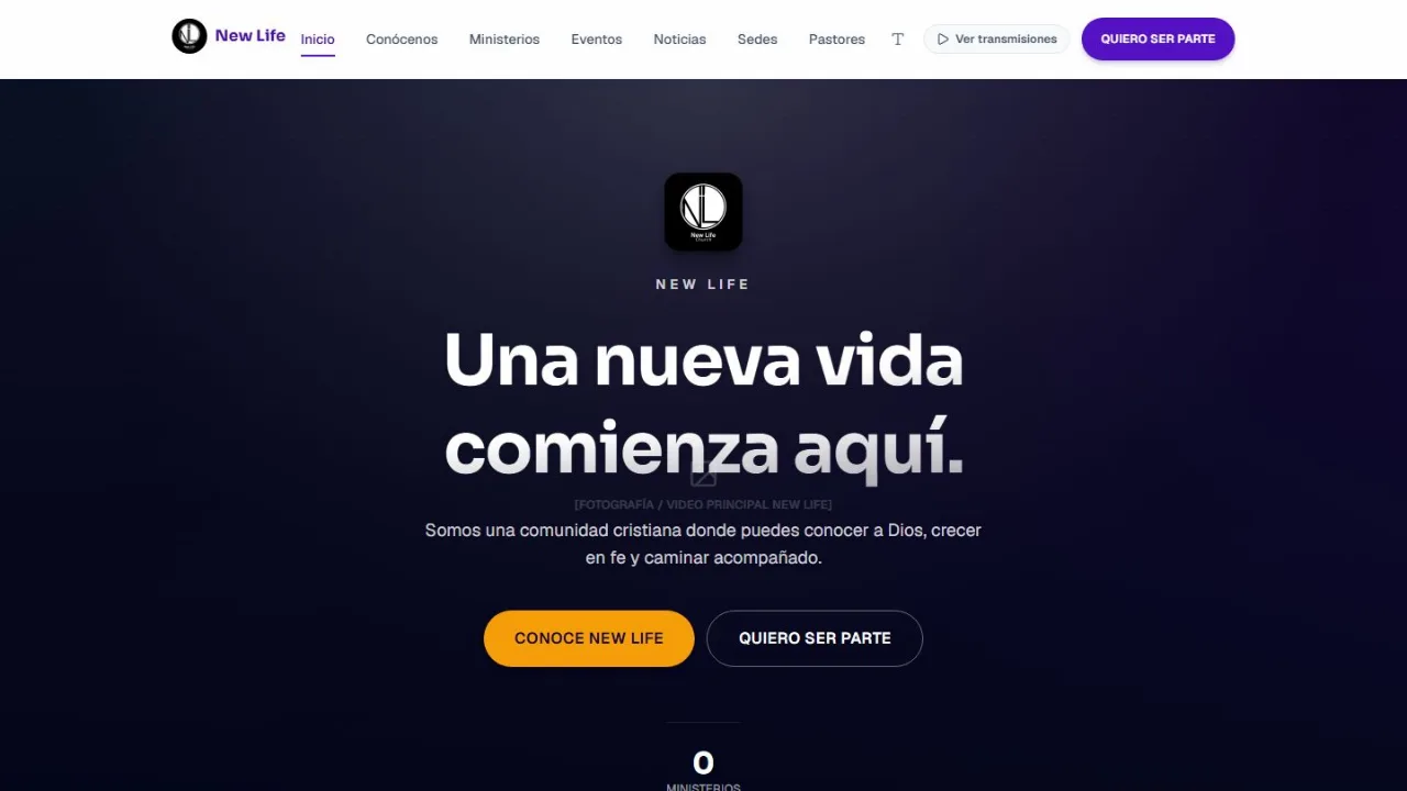 Sitio web de New Life